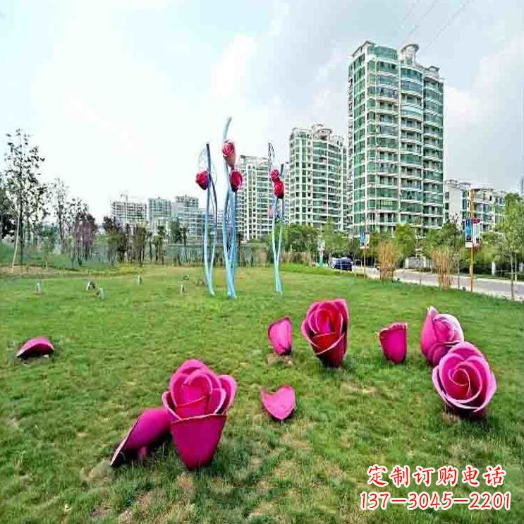开封中领雕塑不锈钢玫瑰雕塑