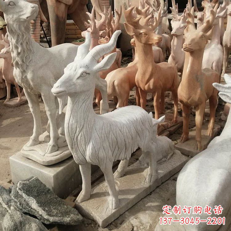 开封公园草坪动物摆件石雕羊