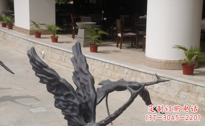 开封公园抽象大雁动物铜雕