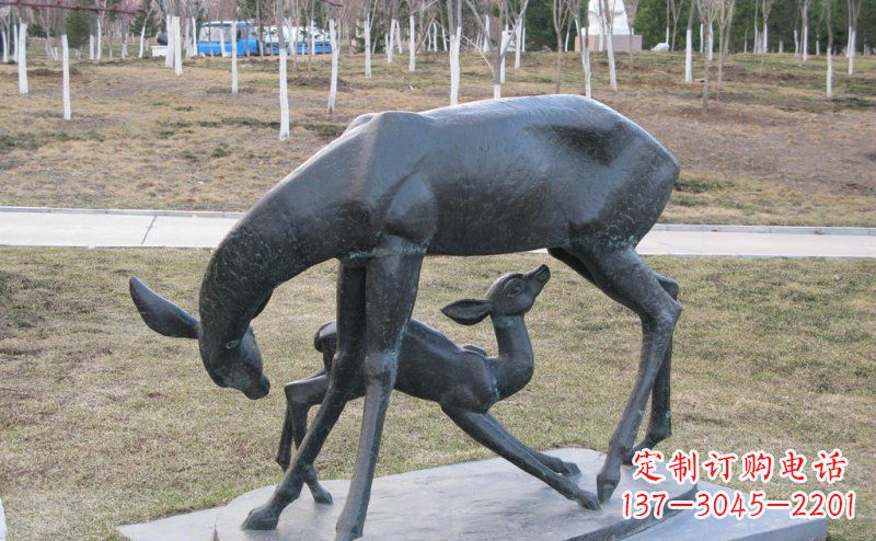 开封母子鹿铜雕艺术塑像