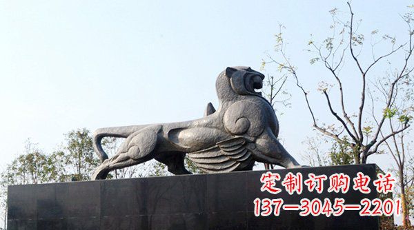 开封公园抽象狮子动物铜雕