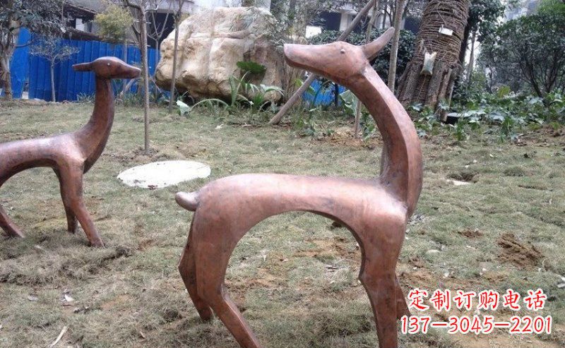 开封室外铜鹿雕塑