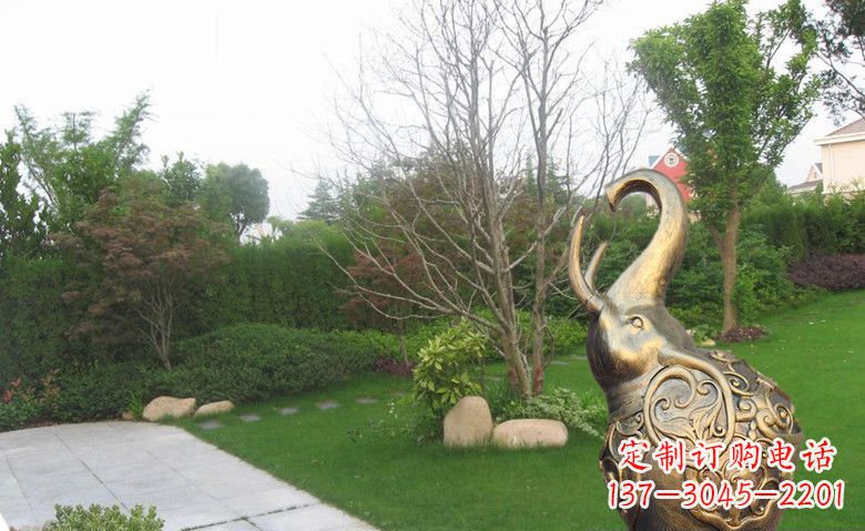 开封公园抽象小象动物铜雕