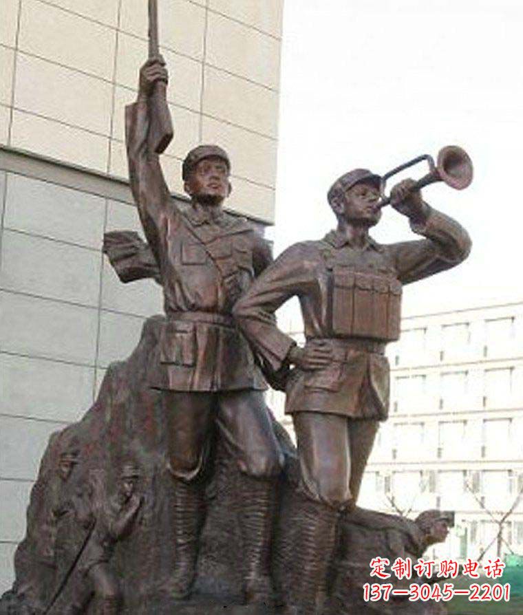 开封革命精神熠熠冲锋号铜雕
