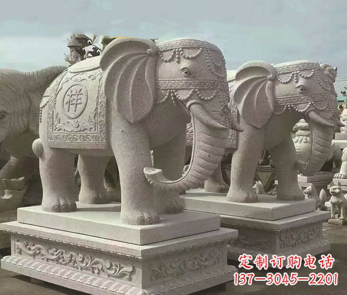 开封精美大象大理石雕塑