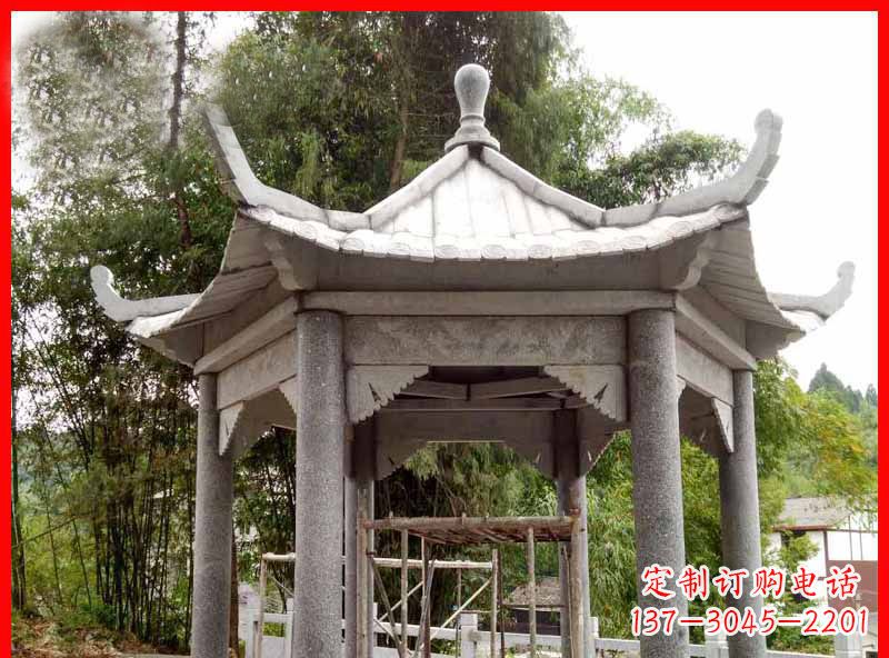 开封复古公园石凉亭雕塑
