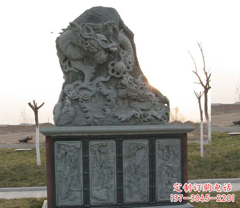 开封精美的大理石龙雕塑