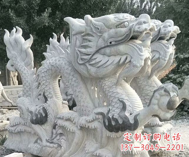 开封优雅古典大理石生肖龙雕塑
