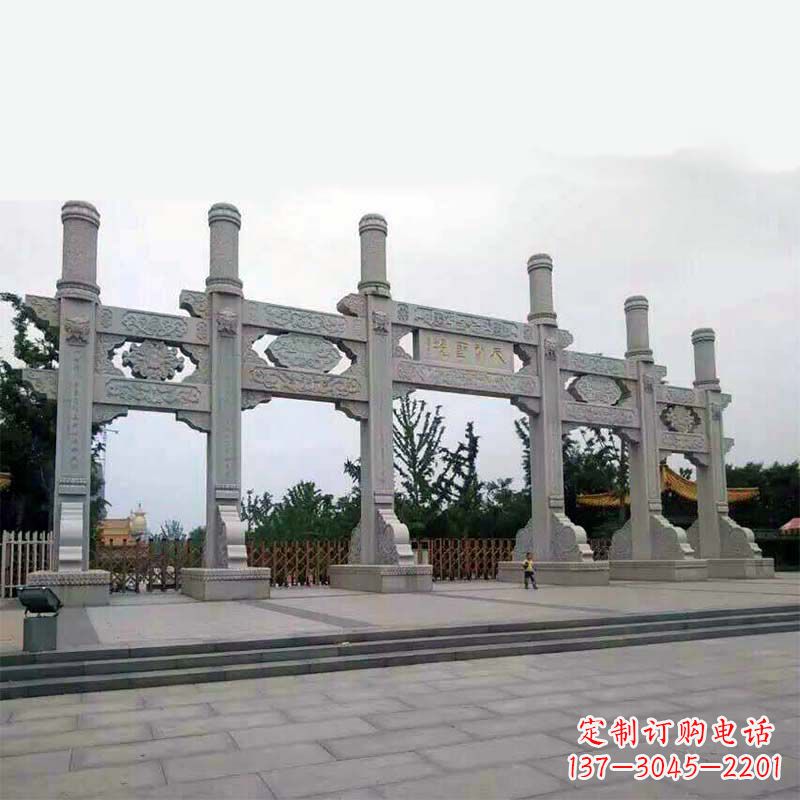 开封精美牌坊雕塑,让公园大门更加精致