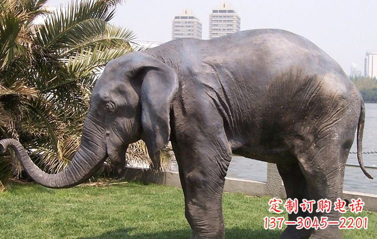 开封公园大象铜雕塑