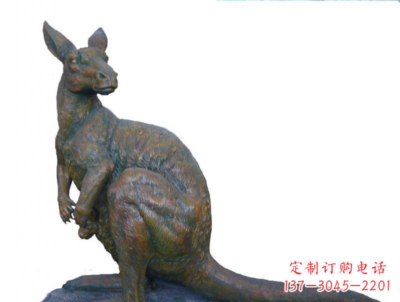 开封公园袋鼠动物铜雕 (4)