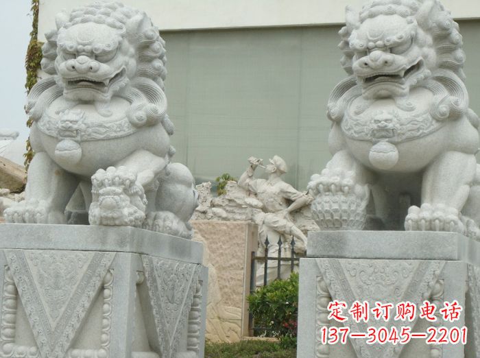 开封公园动物大理石狮子石雕 (5)