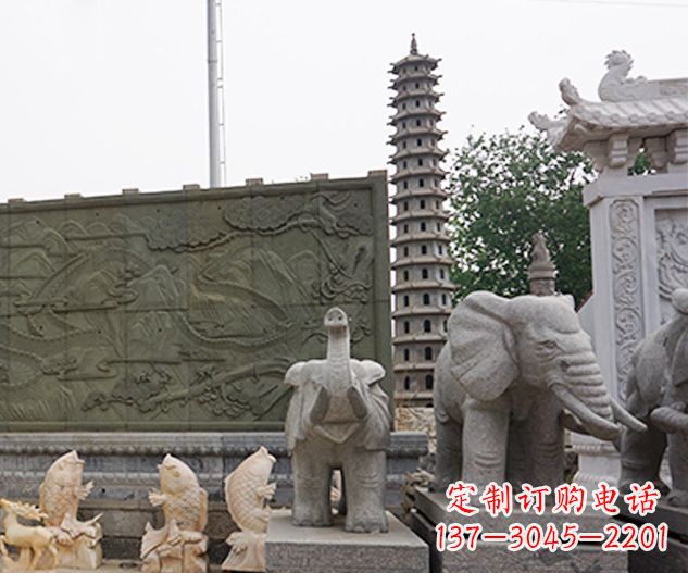 开封公园动物大象石雕 (2)