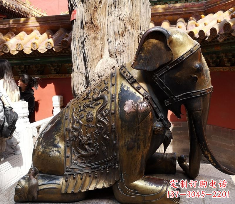 开封公园动物大象铜雕