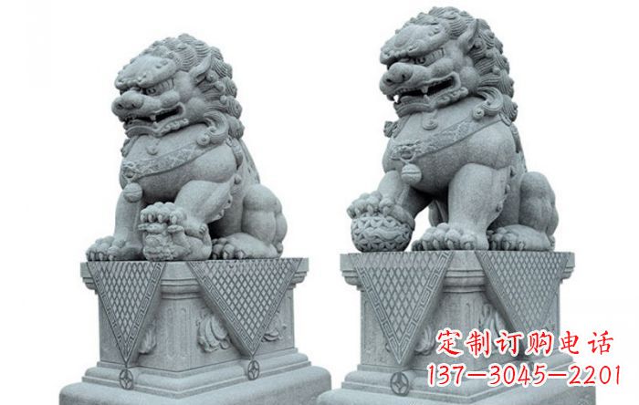开封公园动物青石狮子石雕
