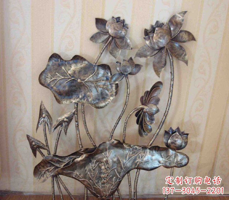 开封公园锻铜莲花景观铜雕