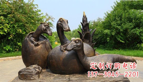 开封公园仿真恐龙铜雕