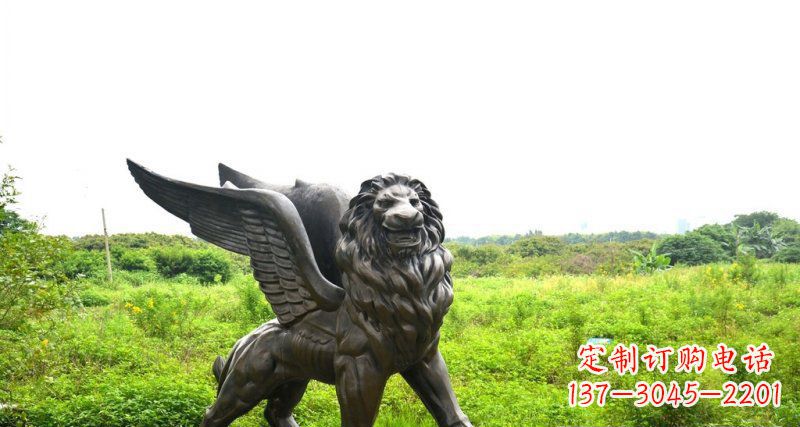 开封公园飞狮动物铜雕