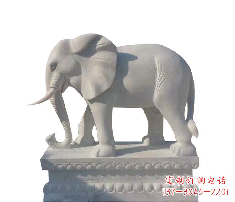 开封公园汉白玉大象动物石雕