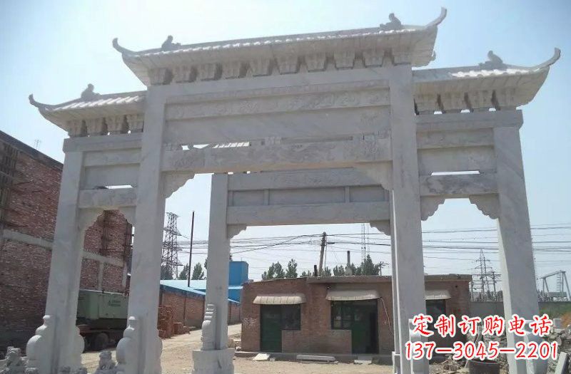开封牌坊石雕 – 三门牌坊石雕,极具风格的艺术品