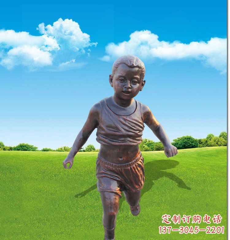 开封优雅玻璃钢仿铜儿童雕塑