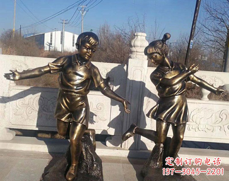 开封新颖花篮儿童铜雕