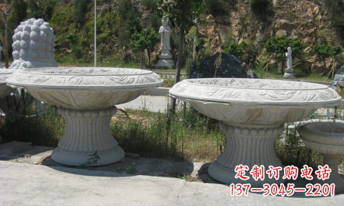 开封美轮美奂的大理石花盆雕塑