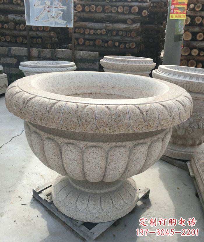开封高质量大理石花盆石雕