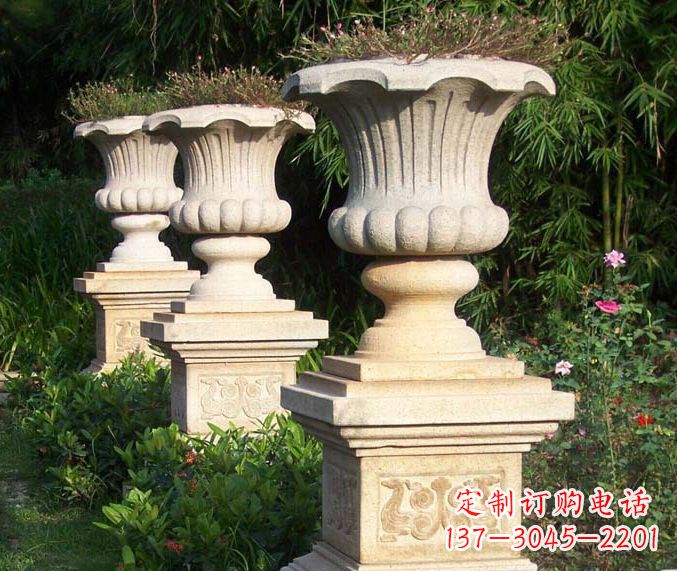开封高质量大理石花盆石雕