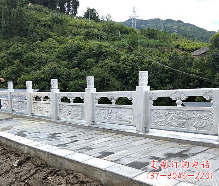 开封专为公园景观定制的大理石栏板石雕