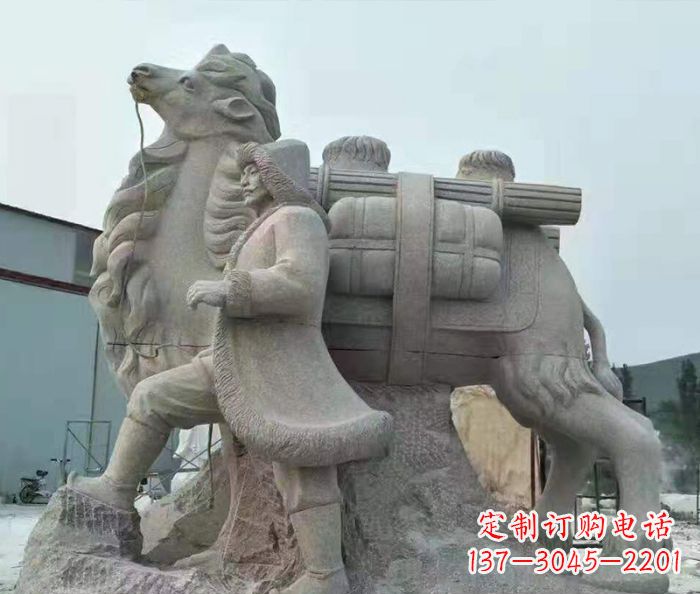 开封精致精美的大理石骆驼石雕