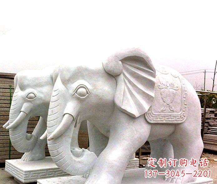 开封精致细腻的大象石雕景观雕塑