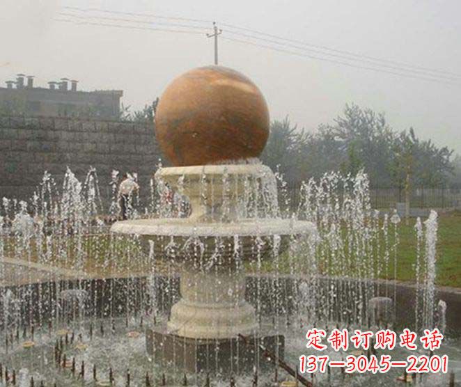 开封艺术品级风水球喷泉石雕