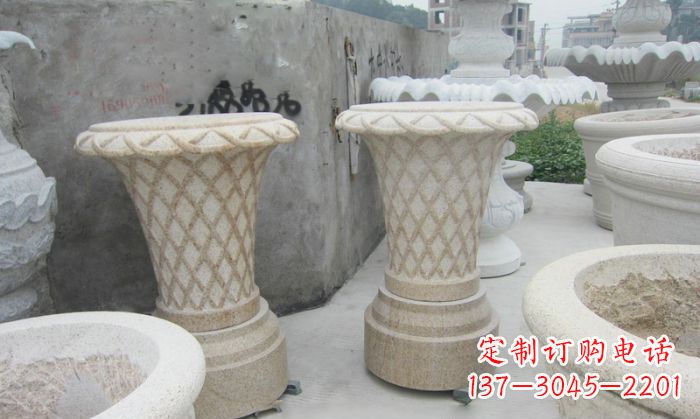 开封公园景观花篮式花盆石雕
