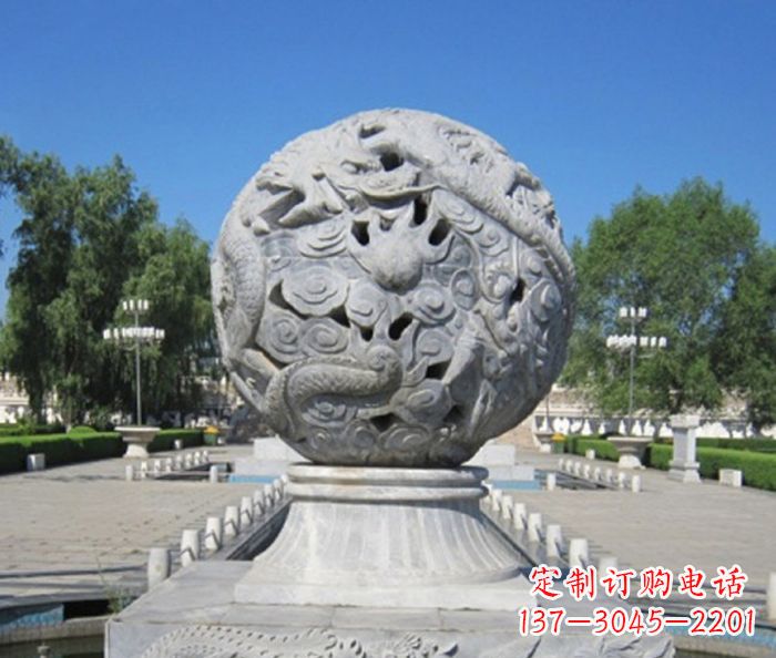 开封公园景观龙浮雕球喷泉石雕