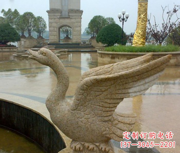 开封公园景观砂岩天鹅喷泉石雕