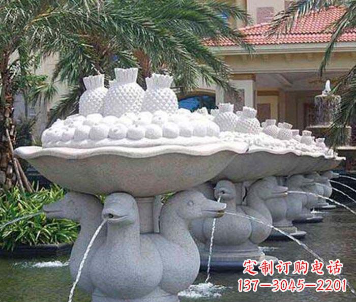 开封公园景观天鹅喷泉石雕