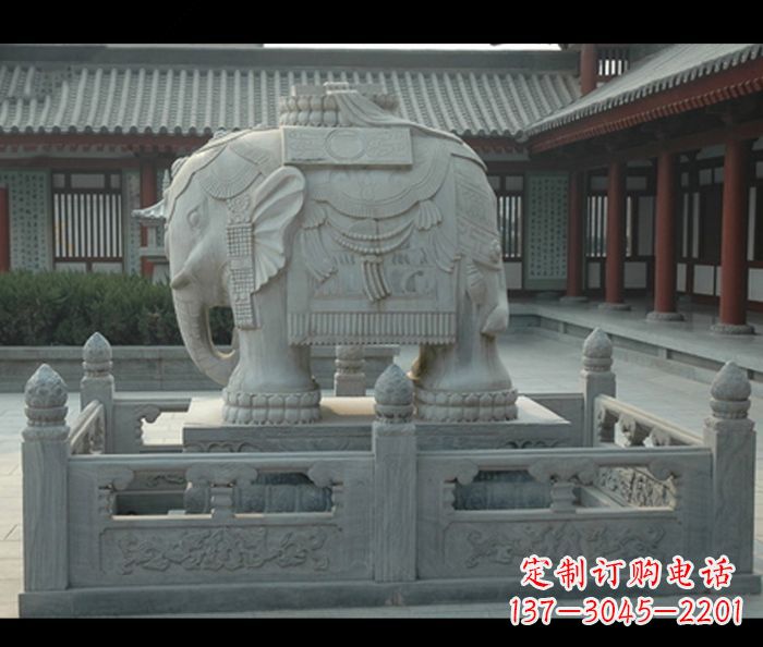 开封公园景观驮宝大象石雕