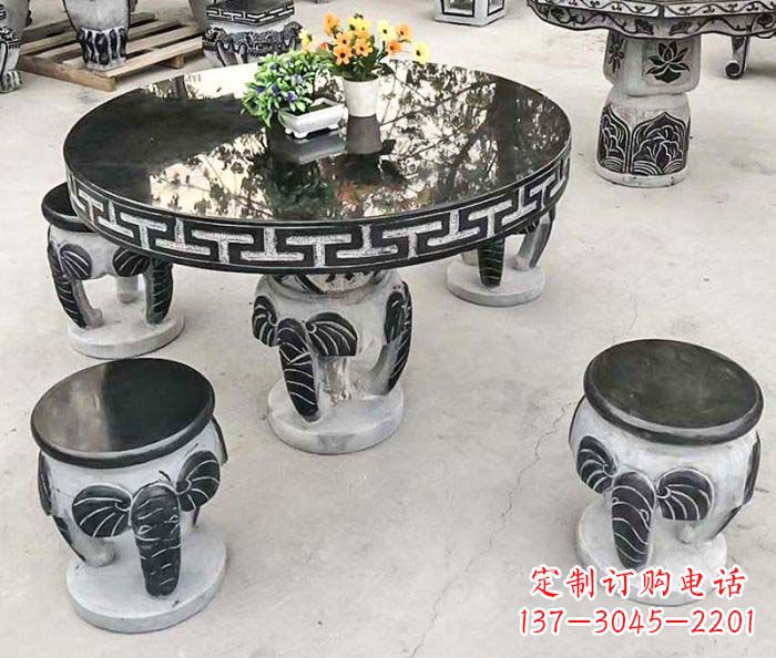 开封公园景观圆形石桌凳