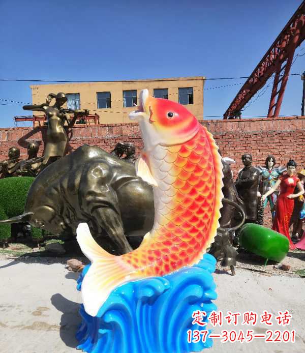 开封专业玻璃钢鲤鱼雕塑让自然美景一直持久