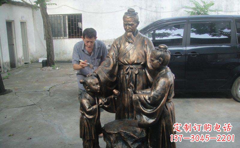 开封精美铜雕—中领雕塑孔融让梨景观雕塑定制