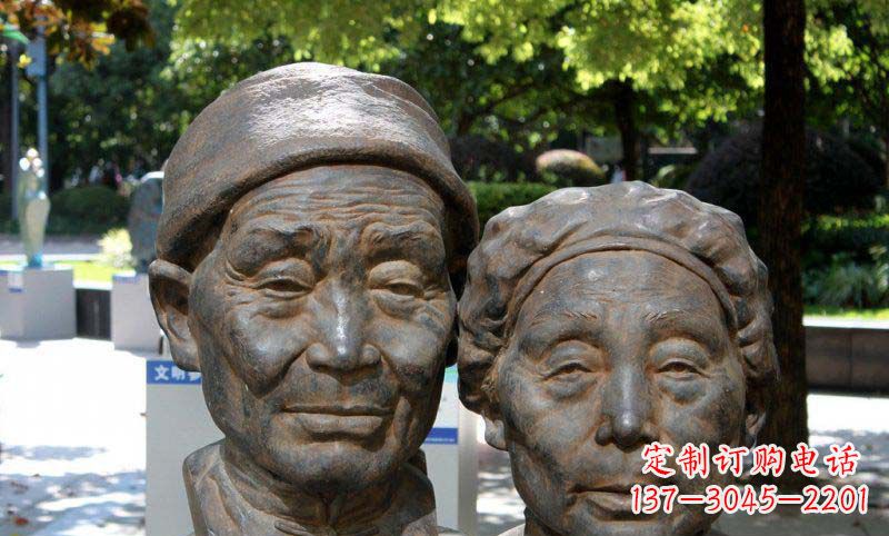开封老年夫妻头像铜雕