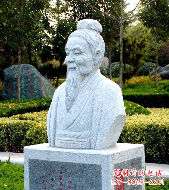 开封以历史名人头像捕捉历史文脉——由中领雕塑定制的王献之石雕头像