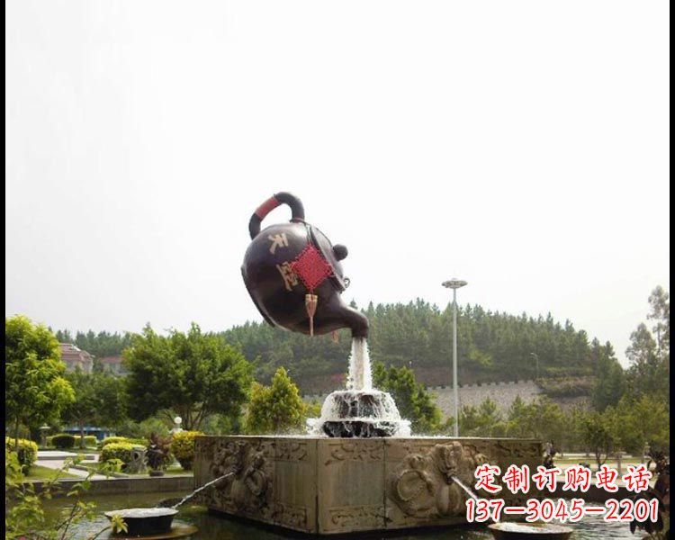 开封公园流水茶壶铜雕