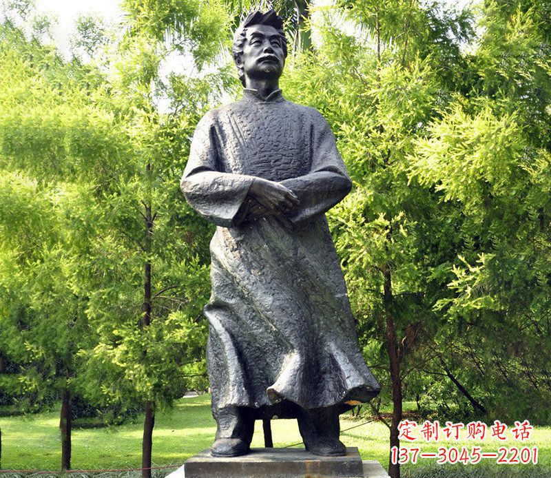 开封公园鲁迅名人铜雕