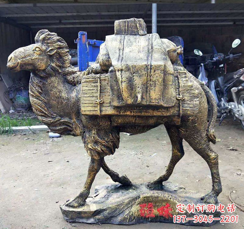开封新颖华丽的骆驼铜雕定制