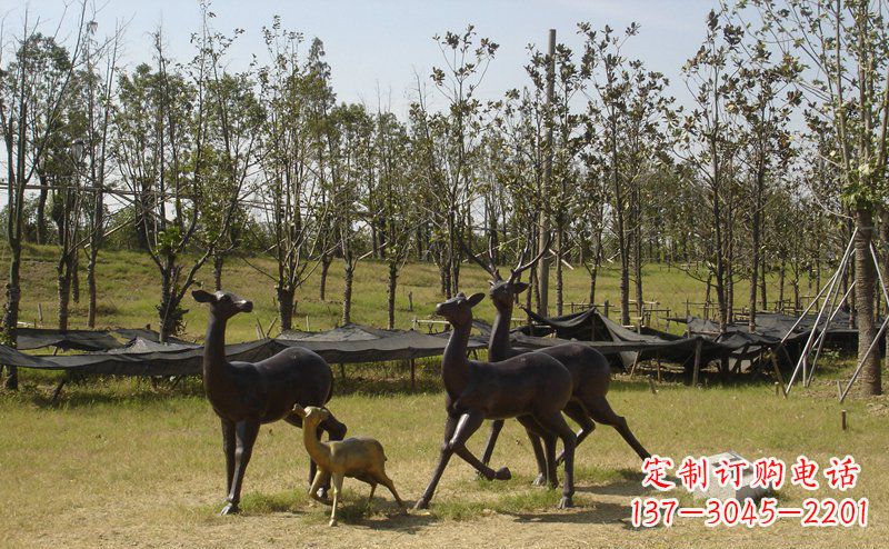 开封优雅雕塑-梅花鹿铜雕