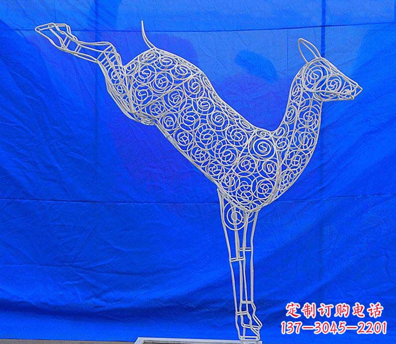 开封中领雕塑梅花鹿不锈钢镂空雕塑