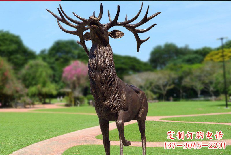 开封梅花鹿铜雕制作