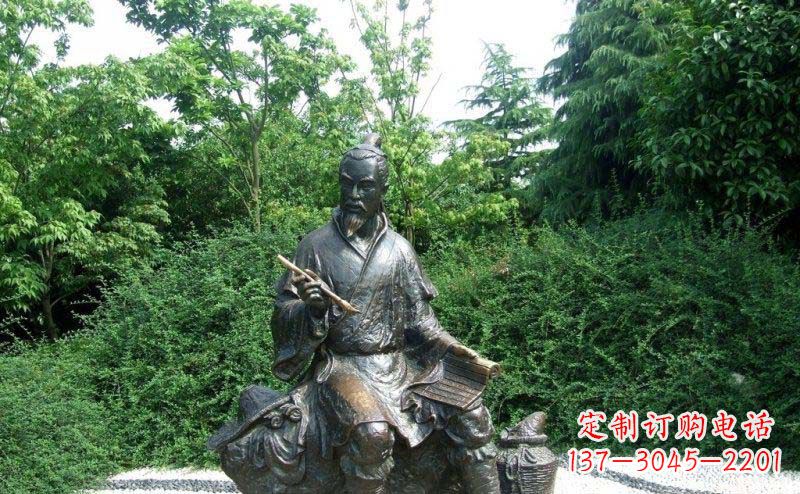 开封传统风情渔翁铜雕